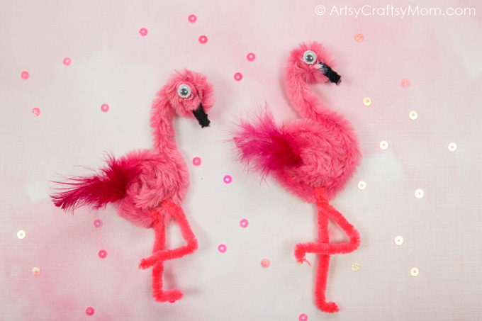 How to Make a Pipe Cleaner Flamingo Craft for KIds